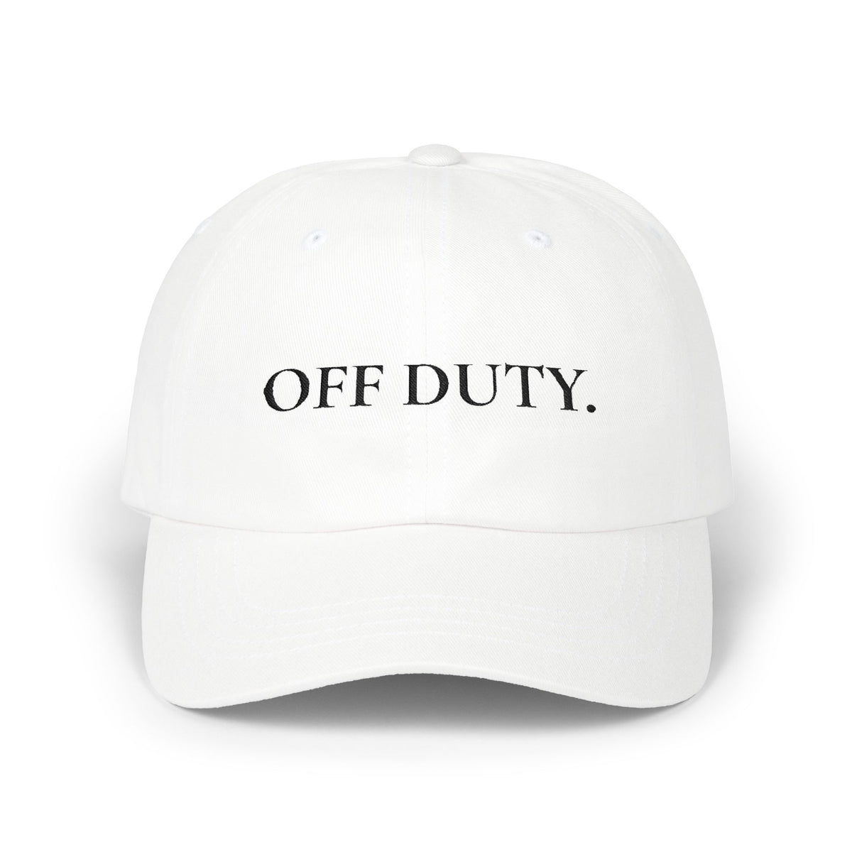 Dad Cap "OFF DUTY." Bestickte, lässige Baseballkappe