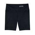 O/D. Damen-Workout-Shorts mit hoher Taille, schwarze Performance-Biker-Shorts