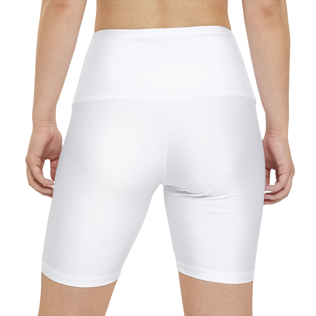 Shorts de Ciclismo Esportivo Feminino Branco O/D – Shorts Esportivos de Cintura Alta