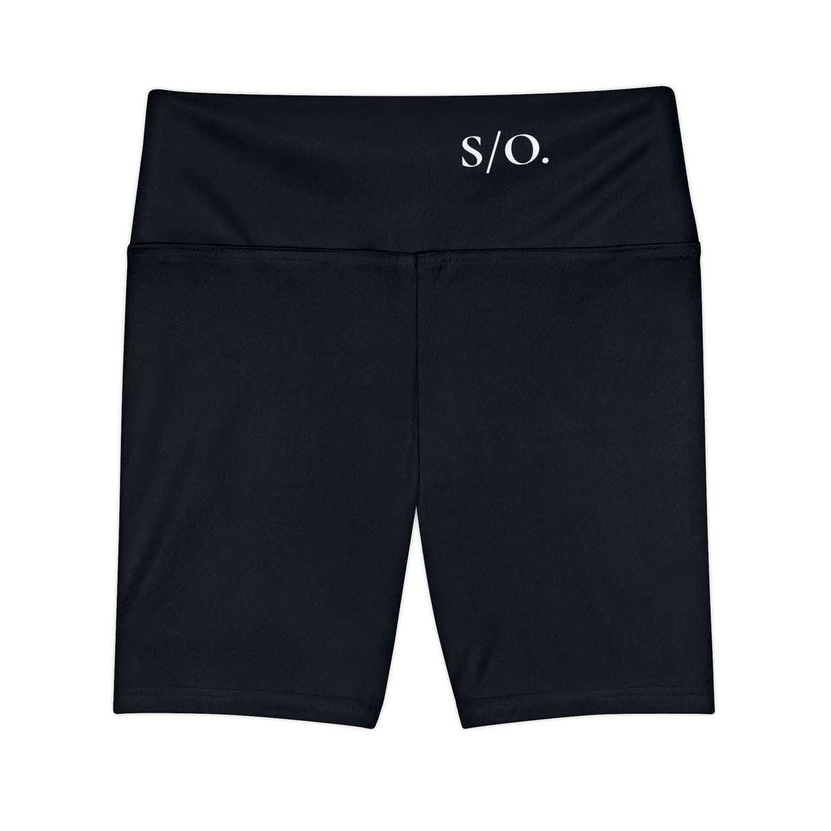 O/D. Damen-Workout-Shorts mit hoher Taille, schwarze Performance-Biker-Shorts