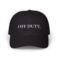 「OFF DUTY」刺繍入りブラックダッドキャップ