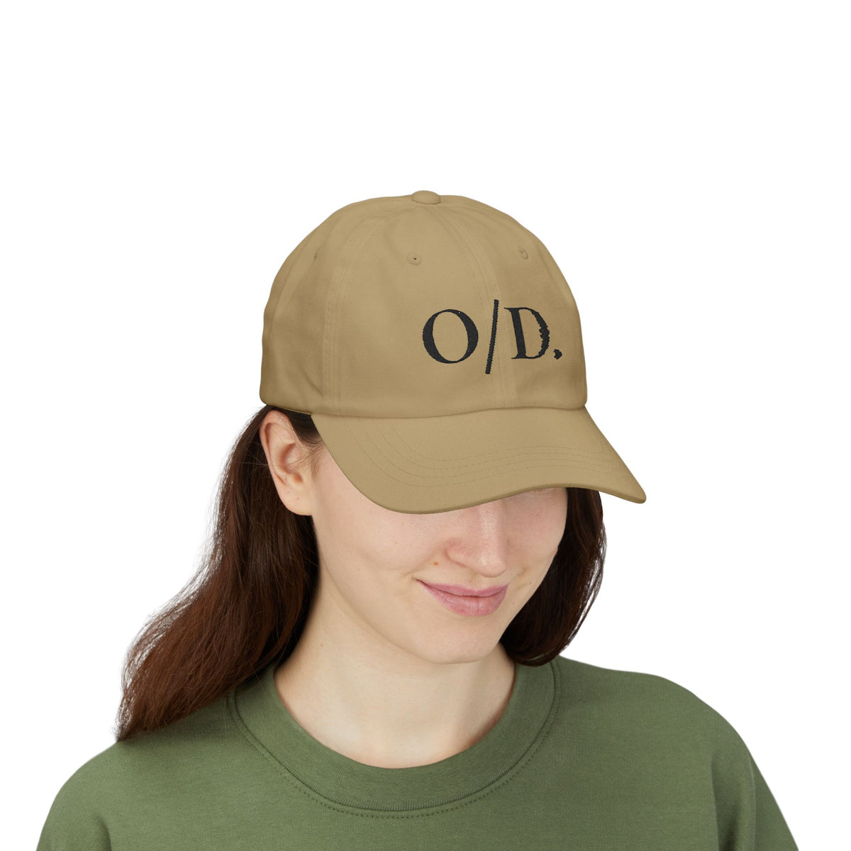 ロゴ ダッドキャップ "O/D." 刺繍入りリラックスベースボールキャップ