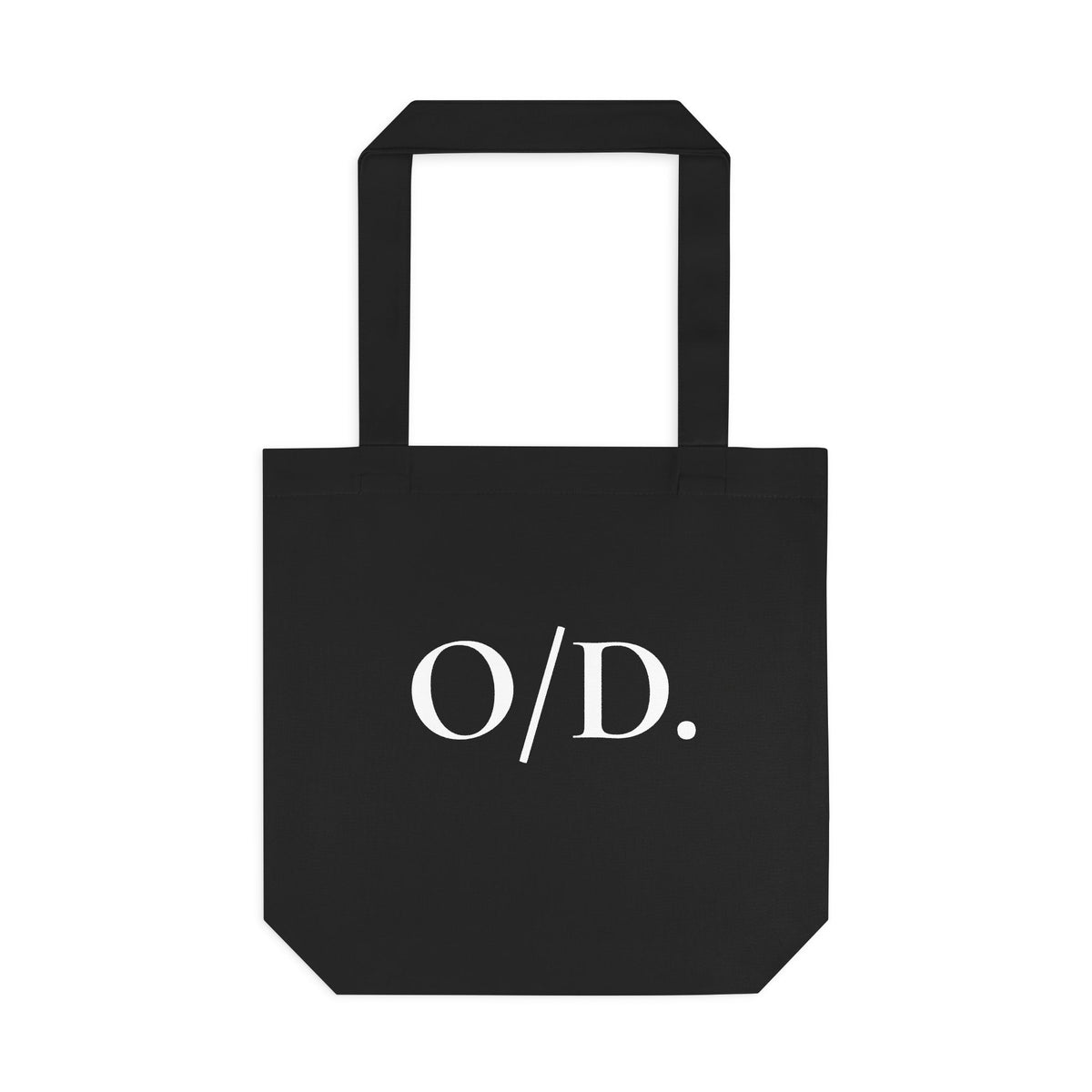 Schwarze Baumwolltragetasche "O/D."