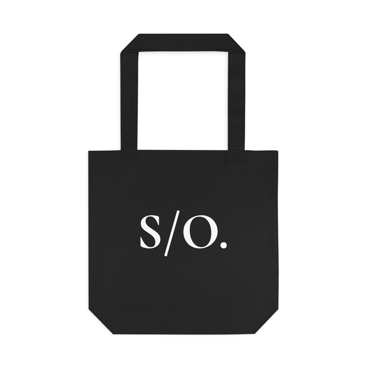 Schwarze Baumwolltragetasche "O/D."