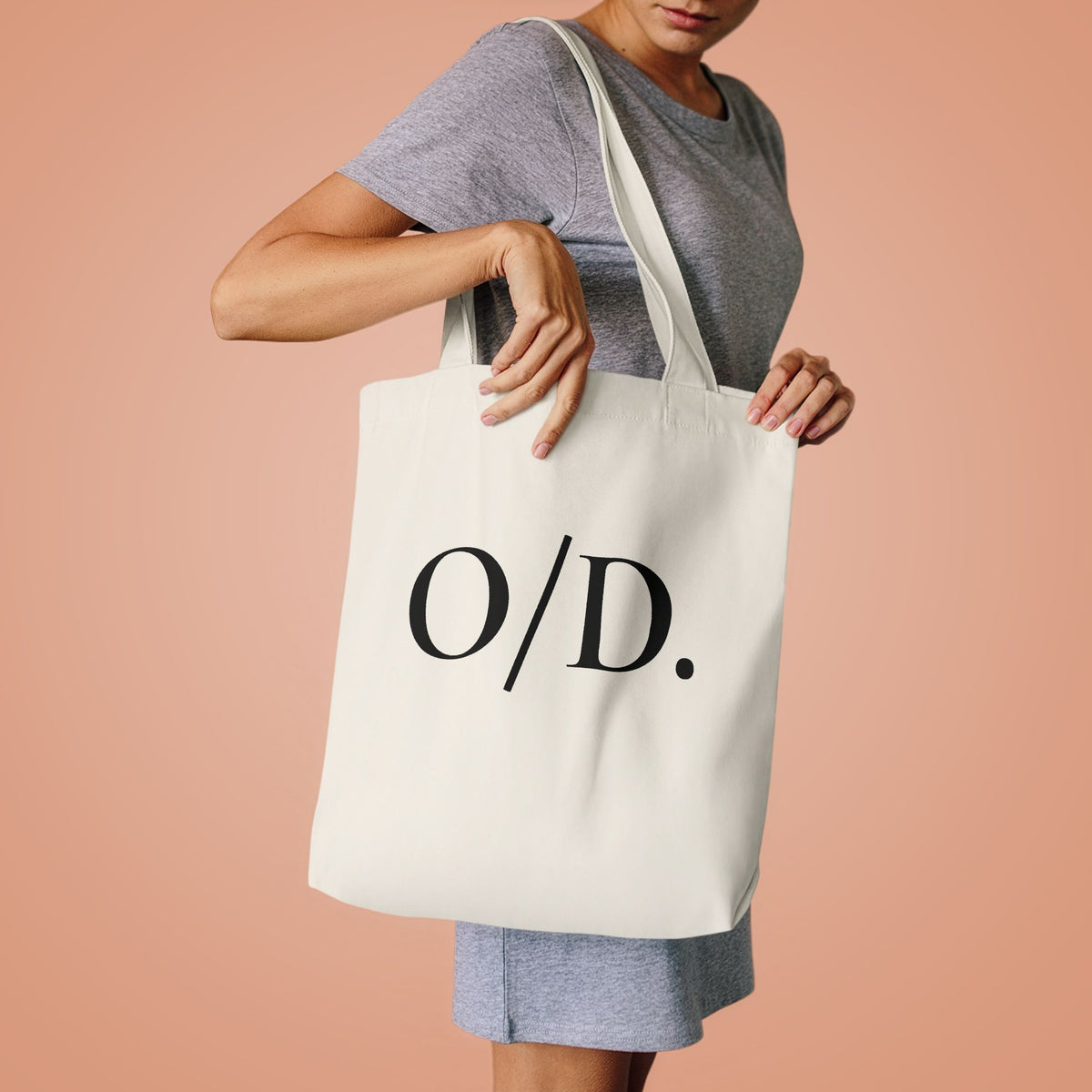 ブラックコットン トートバッグ 「O/D.」