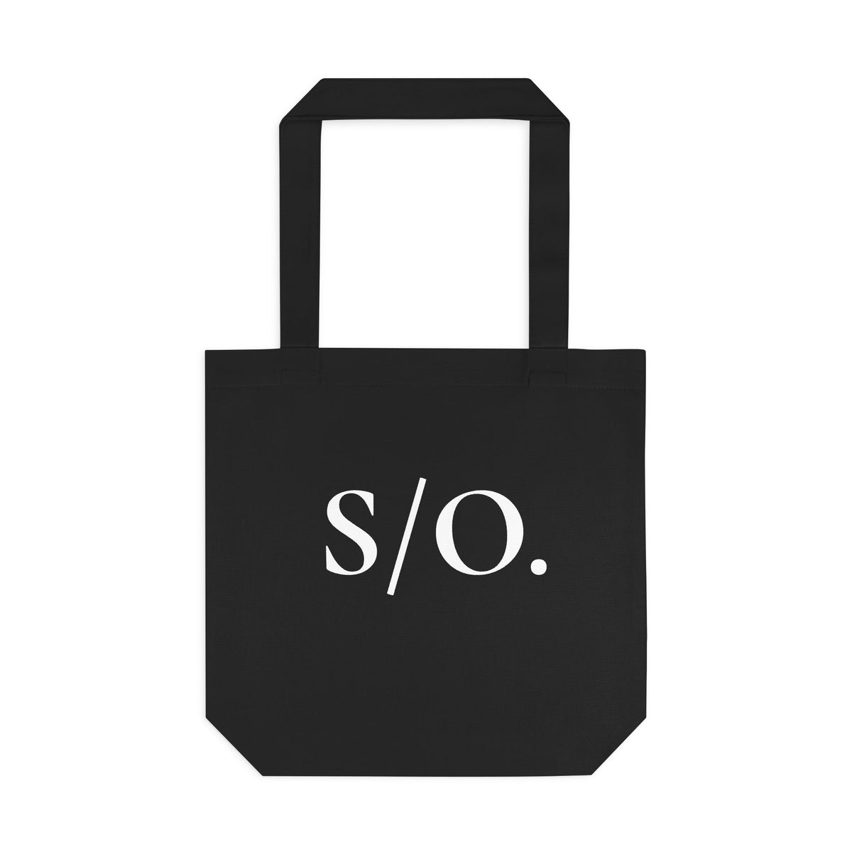 Schwarze Baumwolltragetasche "O/D."