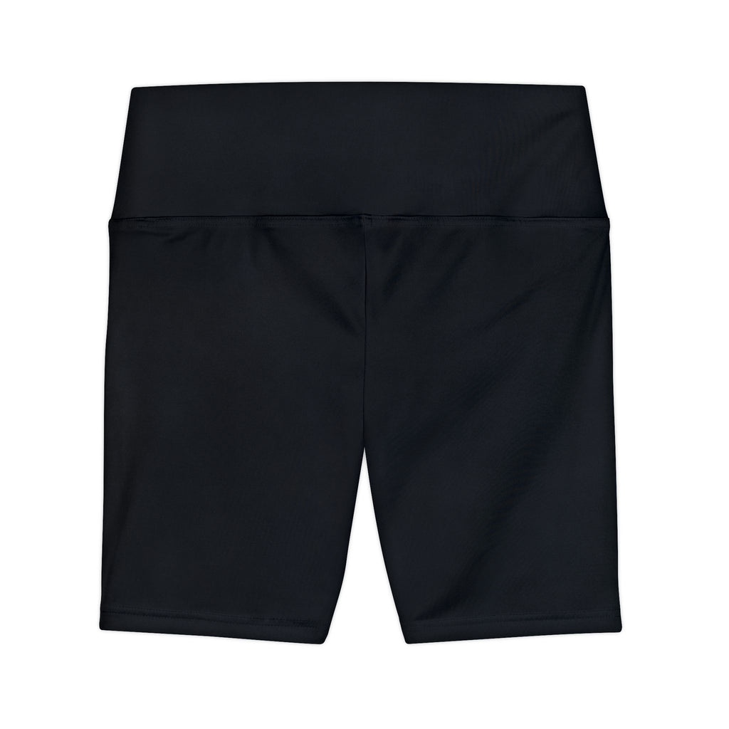 O/D. Damen-Workout-Shorts mit hoher Taille, schwarze Performance-Biker-Shorts