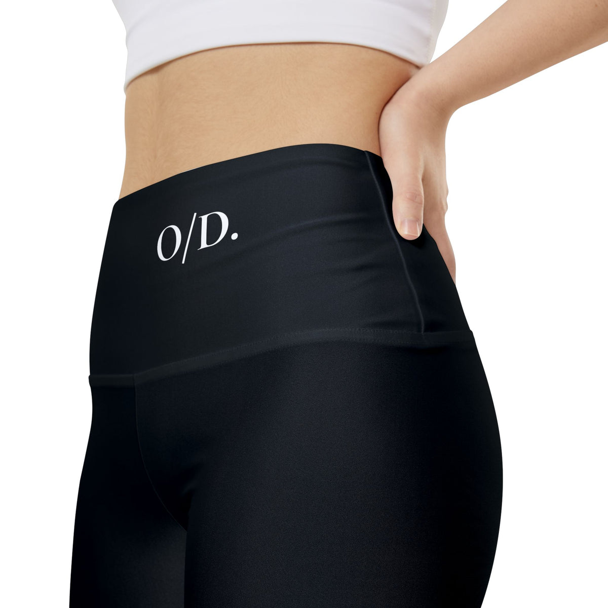O/D. Damen-Workout-Shorts mit hoher Taille, schwarze Performance-Biker-Shorts