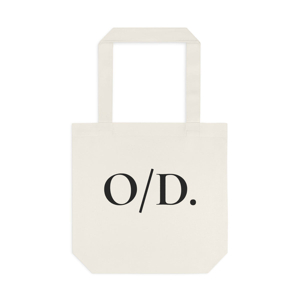 Schwarze Baumwolltragetasche "O/D."